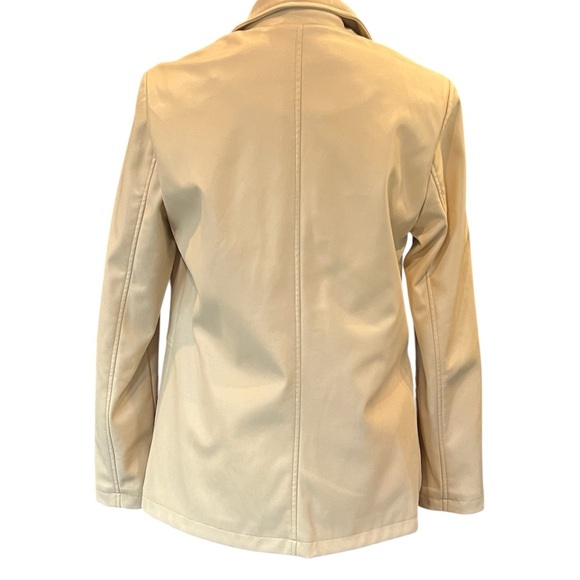 Nanette Lepore‎ Cream Faux Leather Jacket - Picture 8 of 9